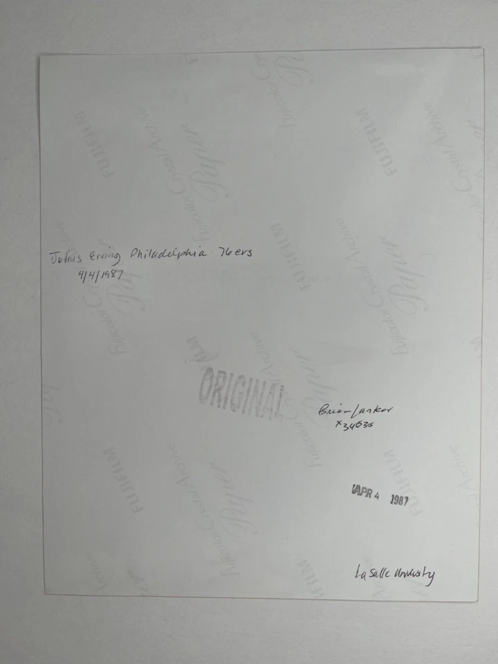 Foto promocional original 8x10 SI de Julius Erving 1987 Philadelphia 76'ers Foto 2 de 2