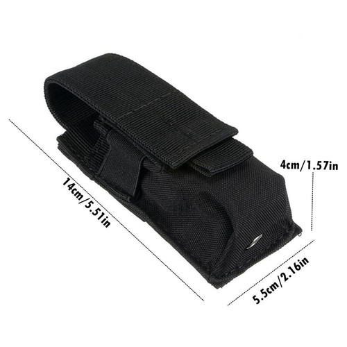Tactical Flashlight Holder Pouch Molle Single Mag Holster Utility Torch Case E2 - Picture 15 of 27