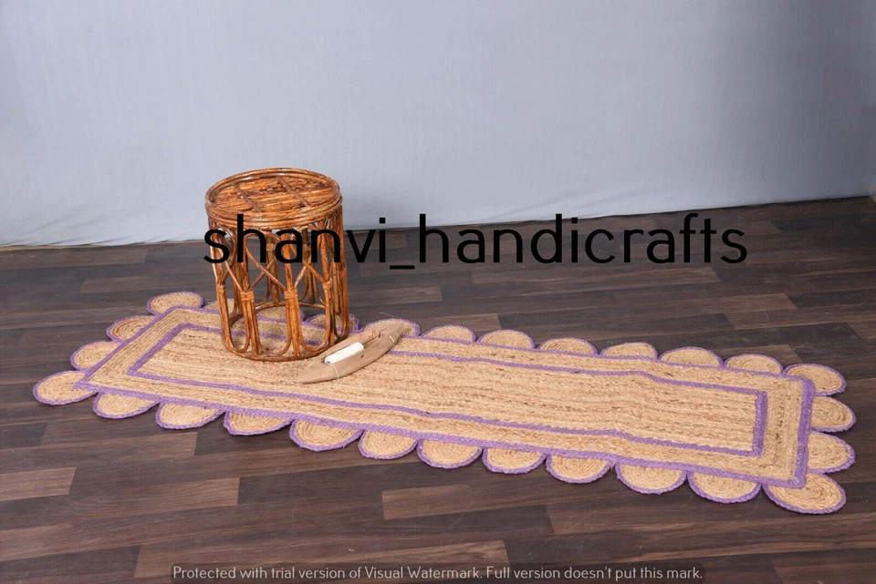 Beautiful Natural Rug Braided Jute Home Decor Floor Mat Modern Area Rag Rugs - Image 4 of 4