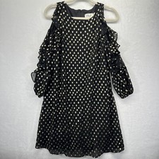 Eliza J Cold Shoulder Ruffle Sleeve Polka Dot Dress Women’s Size 6 NEW
