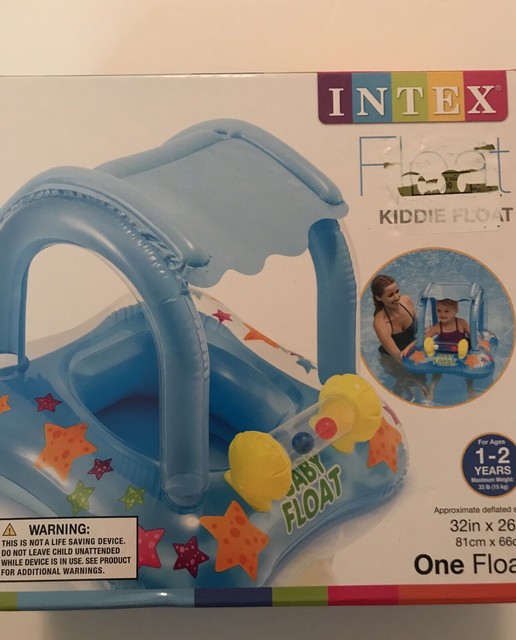 Kiddie Float Baby Toddler Swimming Pool Raft Inflatable Seat W/Sunshade By Intex | eBay