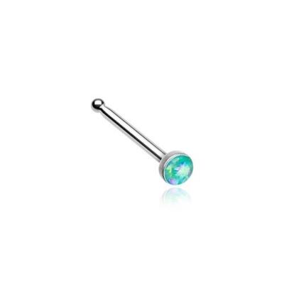 Silver Opal Sparkle Nose Bone Stud Ring Black Pink Purple White Teal