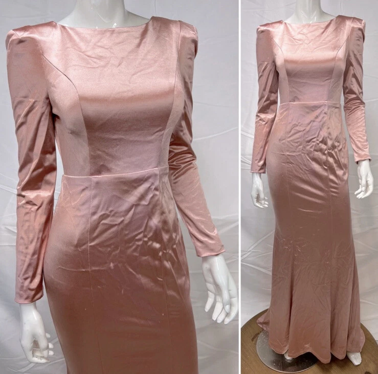 Nuevo con etiquetas Vestido de Tren Formal de Satén Rosa Bariano Australia 8 (US 4) Foto 4 de 4