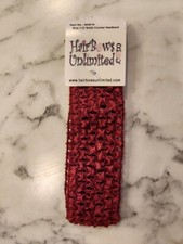 Crochet Elastic Headband In Red By Hair Bows Unlimited for Kids