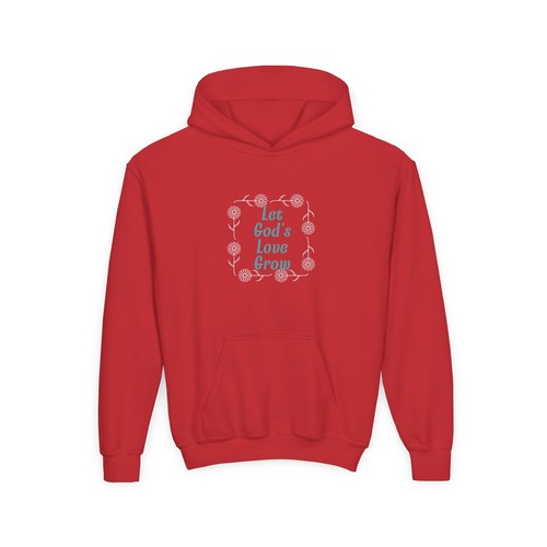 Let God's Love Grow Youth Heavy Blend Hooded Sweatshirt - Picture 30 of 31