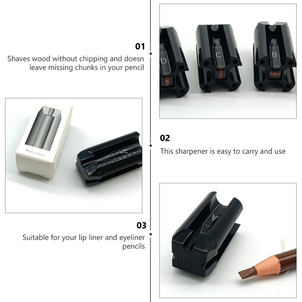 3Pcs Portable Pencil Sharpener Makeup Sharpeners Electric Pencil