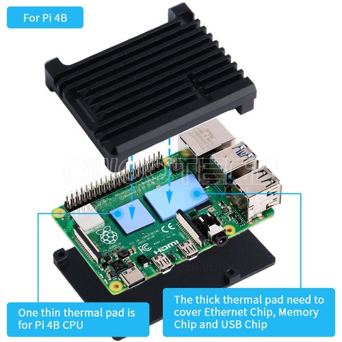 Aluminum Alloy Passive Cooling Armor Heatsink Metal Case for Raspberry Pi 4 B - 第 2/11 張圖片