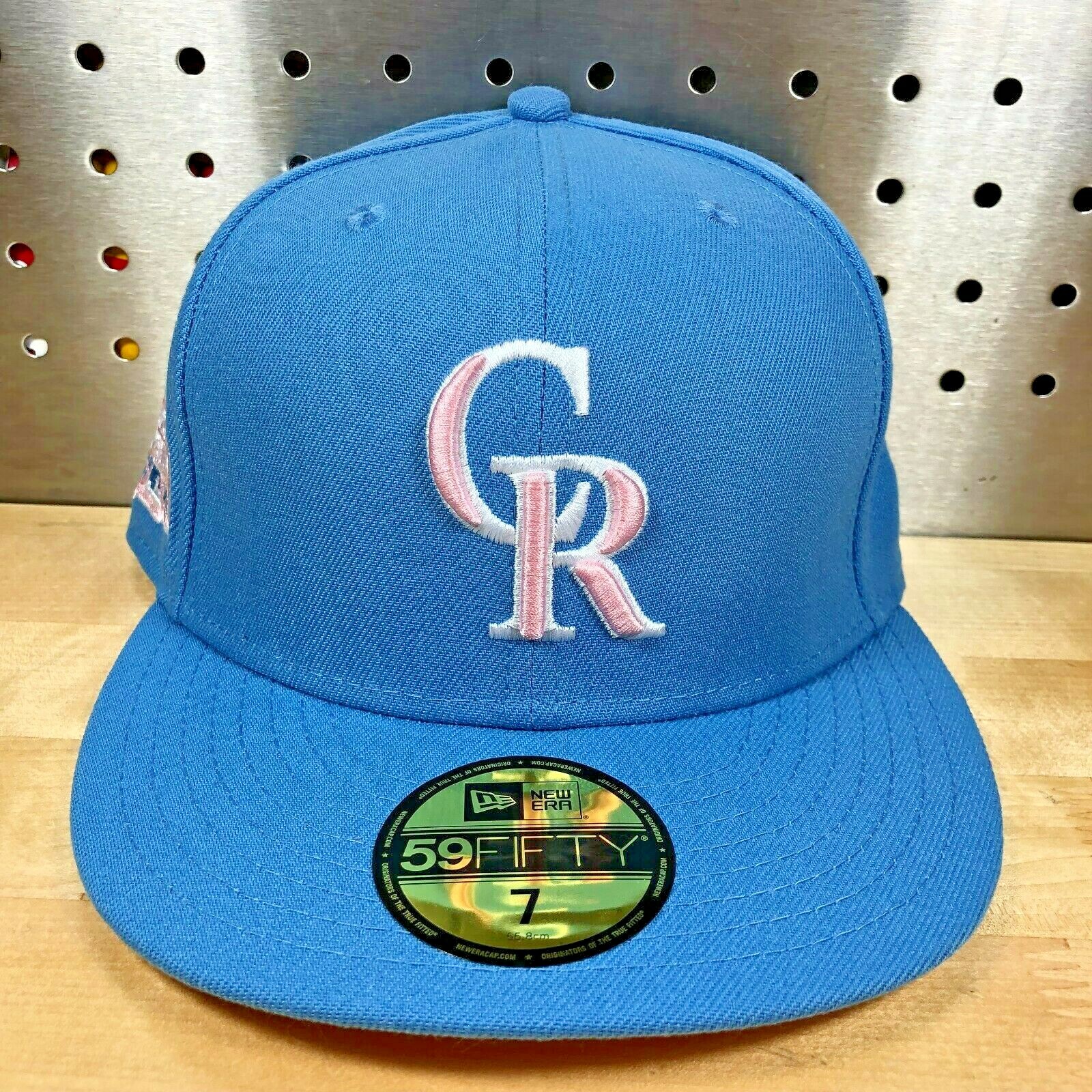 New Era Colorado Rockies Sky Blue Pink Color UV 2007 World Series Fitted Sz  7 | eBay
