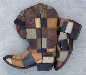 mens patchwork cowboy boots