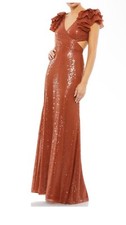 Mac Duggal WOMENS SEQUINED MAXI EVENING DRESSS. Style  10829 size 10