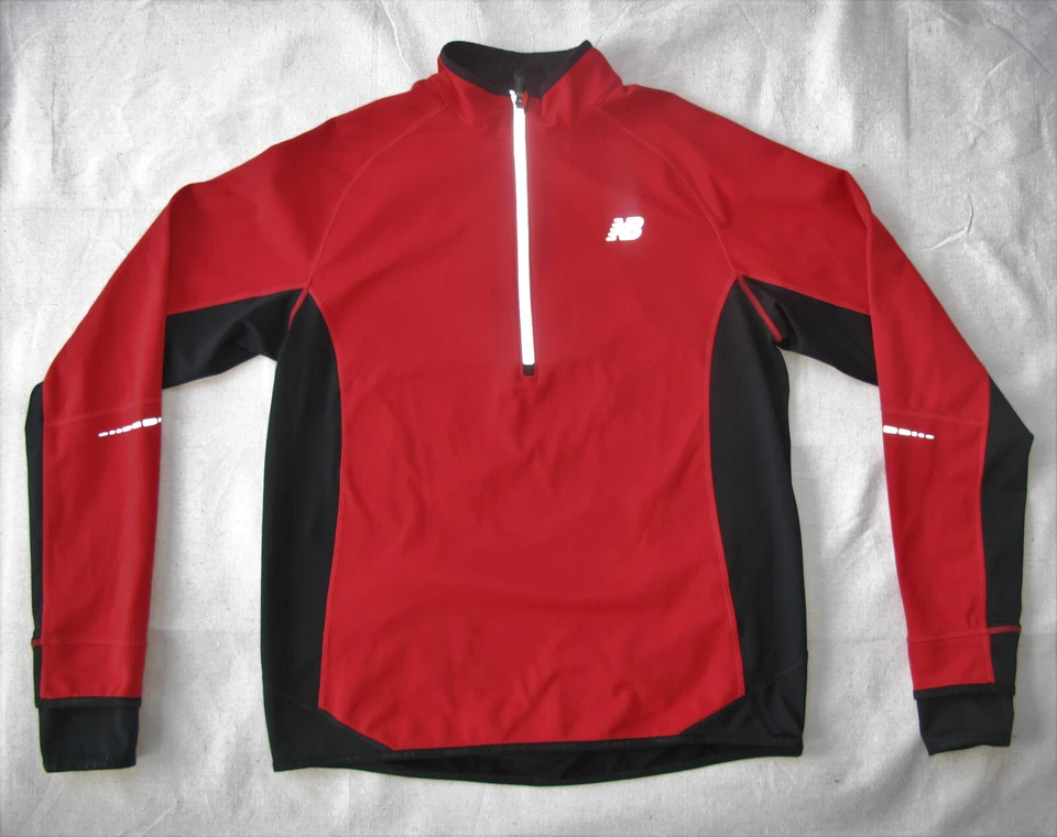 Pullover New Balance 1/4 Cremallera Invierno Correr Calor Chaqueta Para Hombres Talla M Rojo Foto 2 de 4