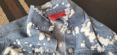 Akira Chicago Red Label Bleached Distressed Denim Jean Jacket Women’s Medium