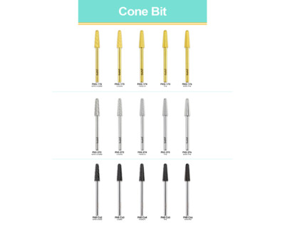 USA Professional PANA Cone Shape Carbide Bit - Shank 3/32'' - Gold, Silver, Black