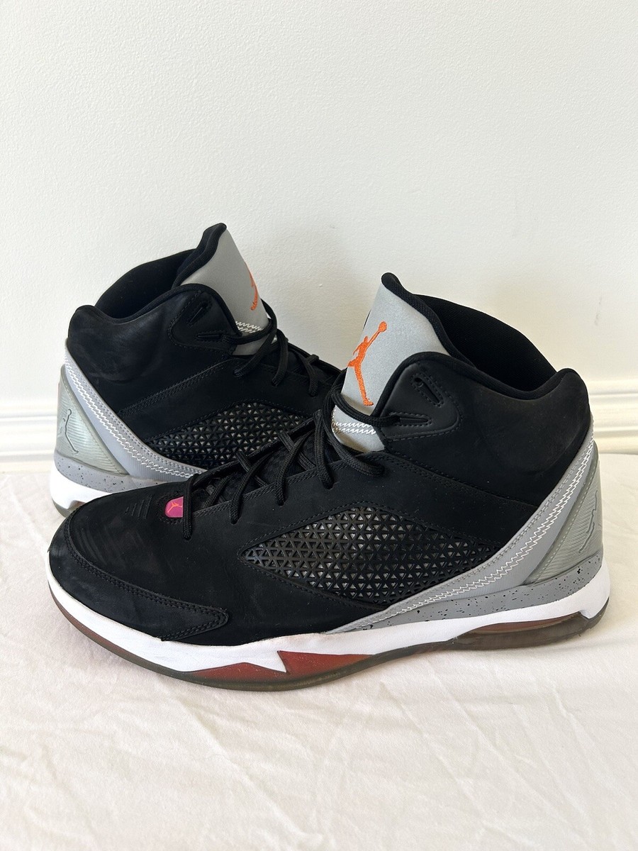 Size 12 -Nike Air Jordan Future Flight Remix Black Suede Pink Grey Shoes