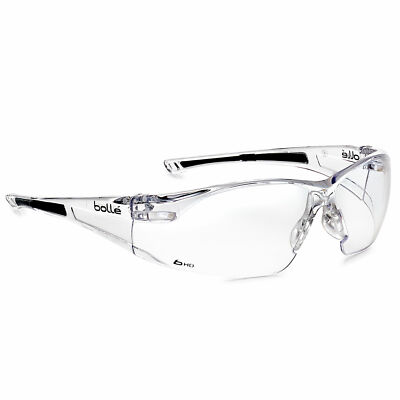Bolle Rush Safety Glasses with Clear HD Hydrophobic Lens ANSI Z87+