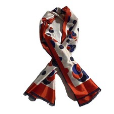 Vtg Baar  Beards Scarf Hand Rolled Rayon 1940s Made In Italy 15x31