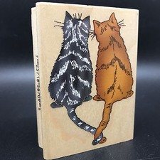 Inkadinkado 6709-N Affectionate Cats Kittens Mounted Rubber Stamp RF607-166 