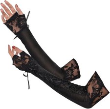 Lace Corset Fingerless Gloves Fancy Dress Up Halloween Adult Costume Accessory