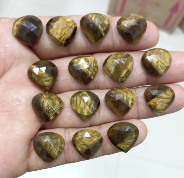 Tiger's Eye Heart Shape Rose Cut Real tiger's eye Brown Color AAA Quality Tiger