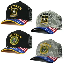 U.S. ARMY VETERAN Hat USA Flag Bill Military Officially Licensed Baseball Cap