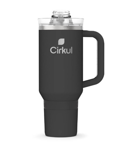 Cirkul Wasser 40 Unzen Ganztägig StrawSip Edelstahl Becher Schwarz