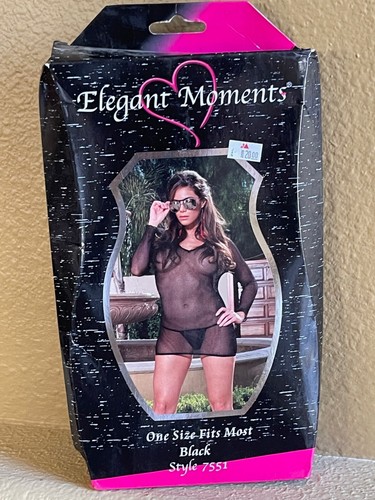 Elegant Moments 7551 2-piece fishnet mini dress with open back + G-String - Picture 3 of 3