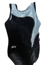 GREAT GK ELITE Gymnastics Dance Leotard YL ULTRA SOFT Black Velour