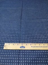 Blue Beige Plaid Upholstery Fabric Remnant OF