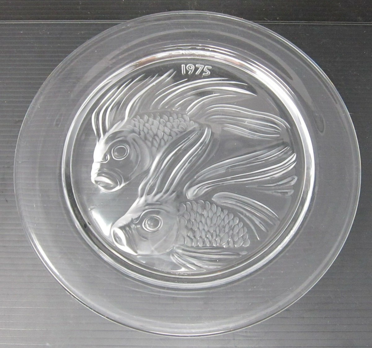 希少！ ラリック Lalique 1975  イヤープレート Lalique France Crystal 1975 Annual Collector Plate Due de Poisson