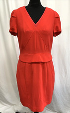 REISS Red Dress 'Marcia' Mini Dress  Short Sleeved V-Neck Women's UK12 E1983