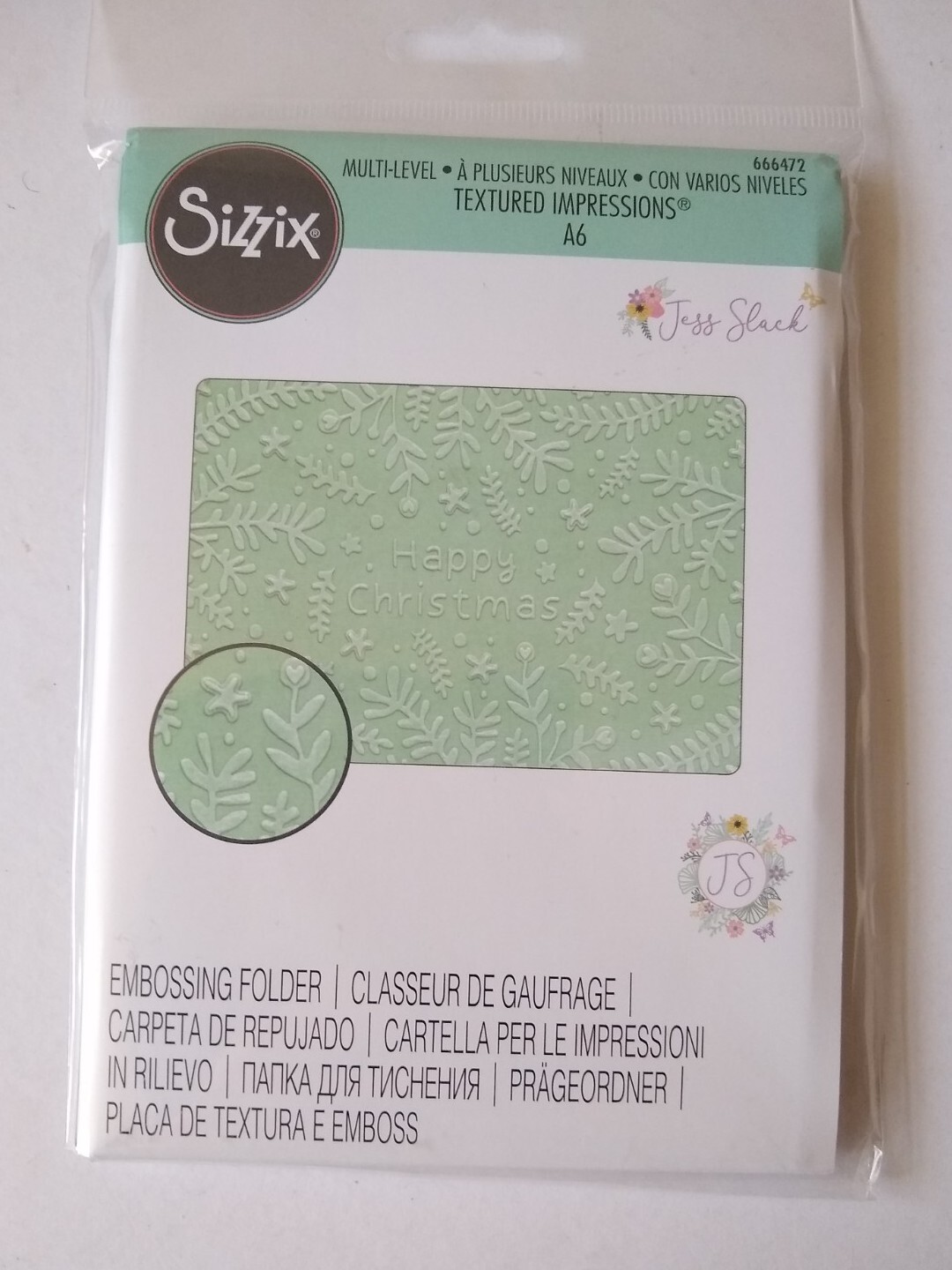 Sizzix Multilevel Embossing Folder Textured Impressions Winter Sentiment 666472