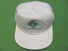 Vintage FARM CREDIT SERVICES Adjustable White Trucker Hat/Cap.