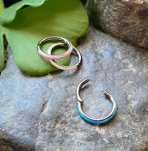 1pc Opal Outer Edge Hinged Segment Ring Septum Orbital Helix Ear Cartilage - 第 8/36 張圖片