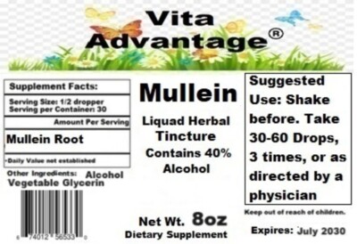 Mullein Liquid Herbal Extract Highest Quality Tincture