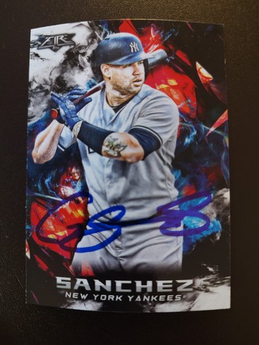 Gary Sanchez signed autographed 2018 Topps Fire #42 NY Yankees card