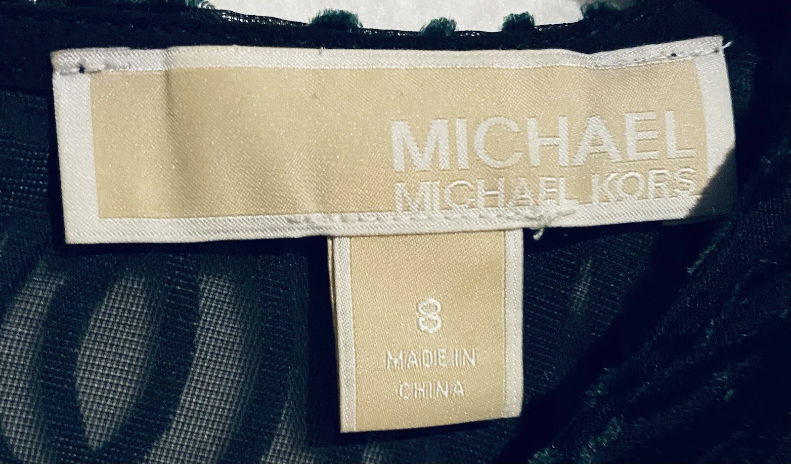 Abito Michael Kors donna 8 verde velluto cocktail vortice testurizzato vacanza