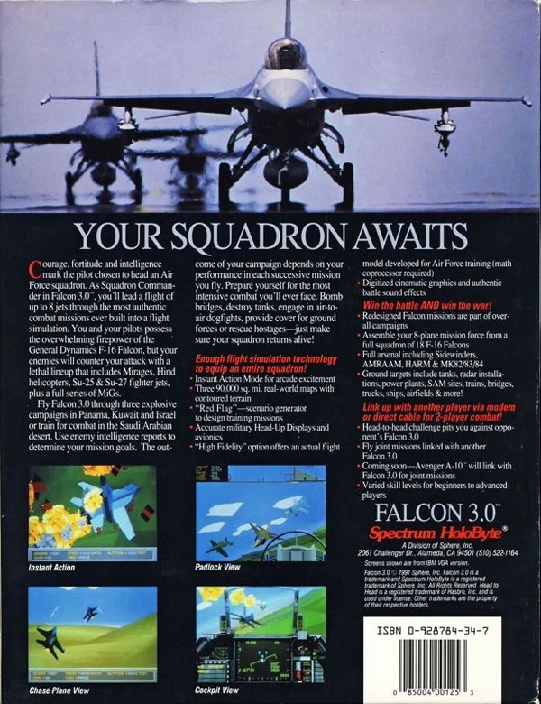 Falcon Gold PC Game 3.0 4.0 MiG-29 Hornet Spectrum Holobyte Windows 10 11 - Image 3 of 4