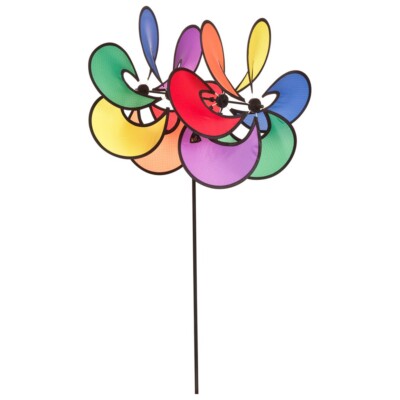 Windspiel HQ Paradise Flower Duett Blumen Windrad Gartendeko Doppelwindrad