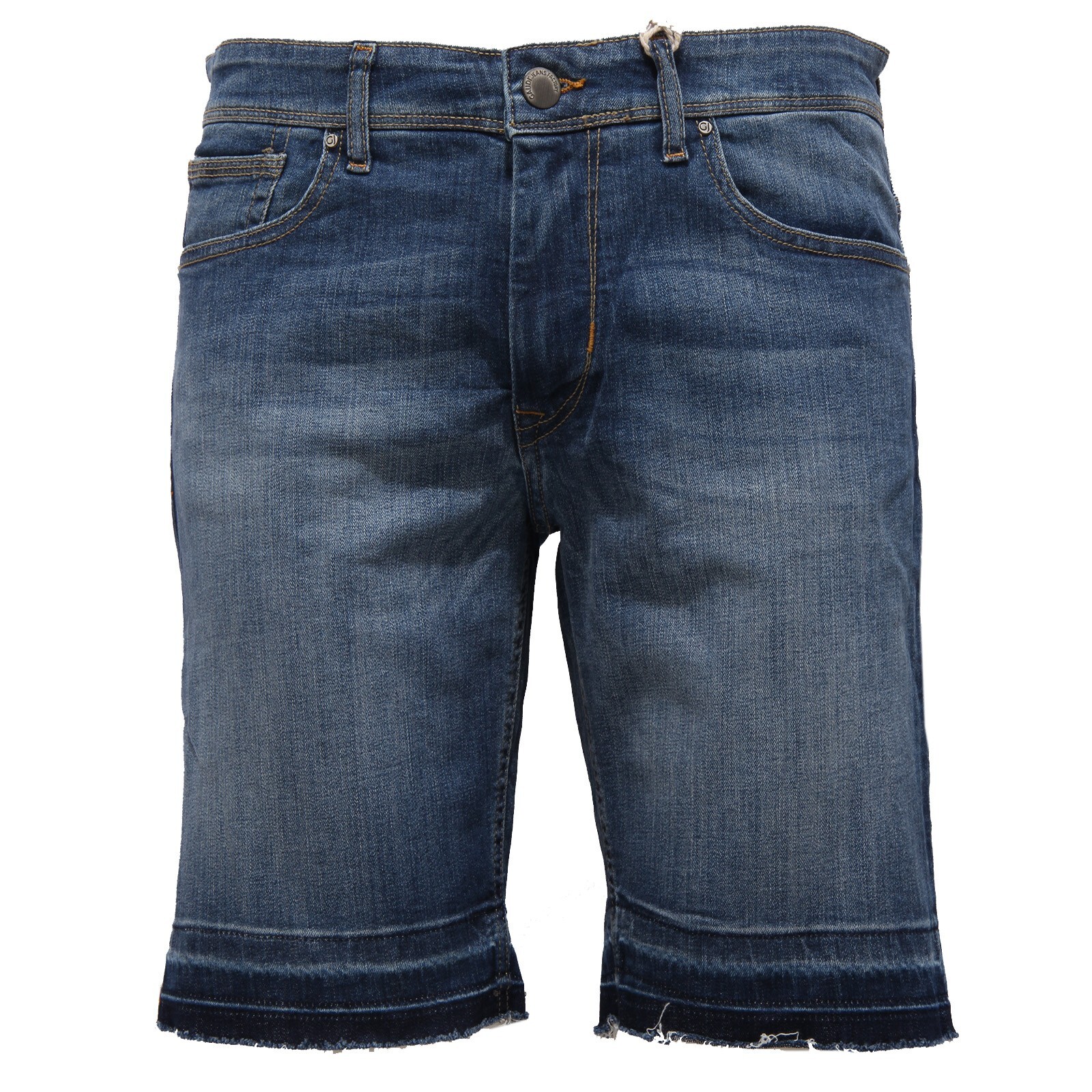 2858Z bermuda uomo GAUDI' JEANS LIAM fringed slim fit blue shorts man
