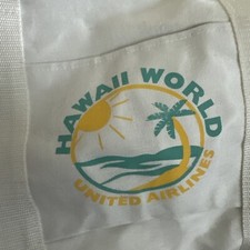 Vintage New United Airlines Hawaii World White Teal Duffle Carryon Bag