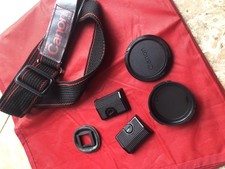Canon Finger Grip lot Front Battery Cover A-1 AE-1 Program Body Cap Strap