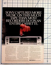 1982 Sony TC-K555 Cassette Deck Vintage Magazine Ad Hifi Audio Ephemera