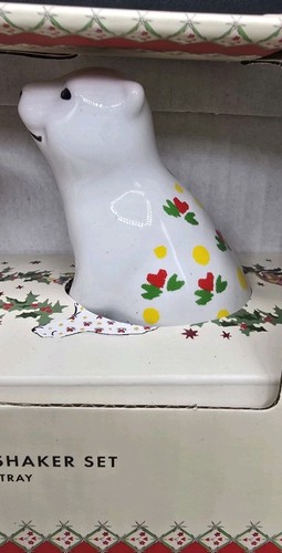 NEW Cath Kidston London Christmas Bunny Rabbit Polar Bear Salt Pepper Shaker Set - Picture 6 of 7