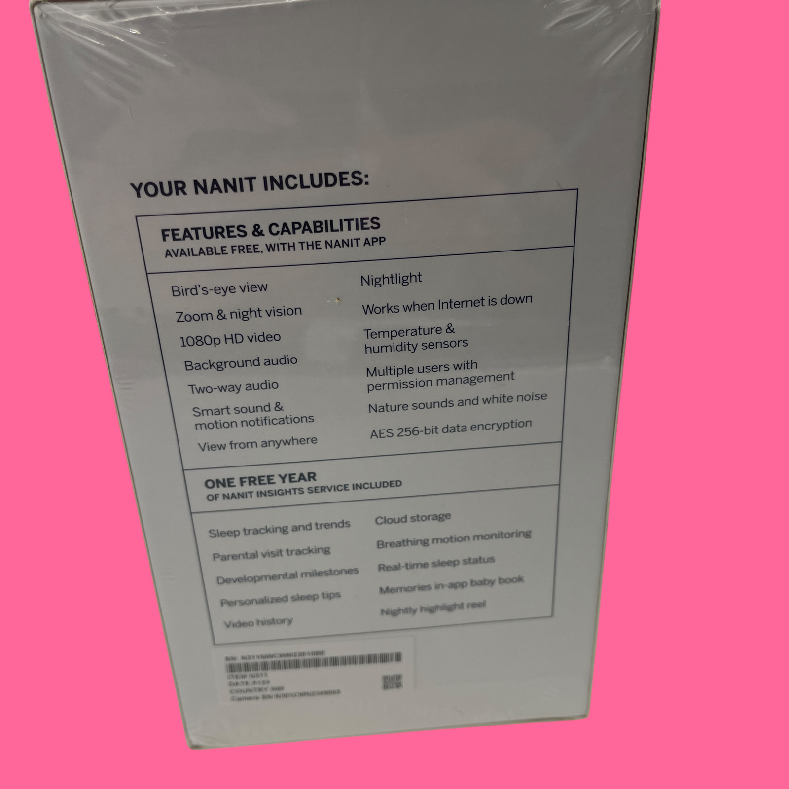 Nanit Pro Monitor Smart Baby Monitor N311NW #S1108 (AR)