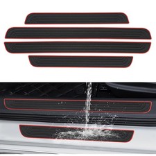4x For Kia Accessories Rubber Door Scuff Cover Guards Sill Plate Protector Trim 4x For Kia Accessories Rubber Door Scuff Cover Guards Sill Plate Protector Trim