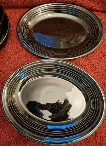Fiesta Black Oval Serving Platter 13-1/2" Homer Laughlin HLC Fiestaware SET OF 2