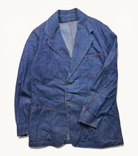 Vintage Deadstock Men s Lee Denim Blazer Jacket 70s USA Made Sz L Blue Cotton