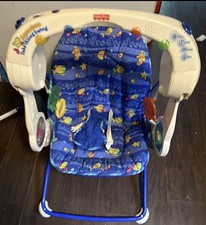Vtg Fisher Price Ocean Wonders Aquarium Travel Swing Tested Works HTF