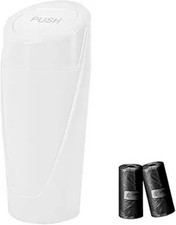 Leakproof Vehicle Cup Holder Trash Can with Lid, Mini Cute Aut G Color: White