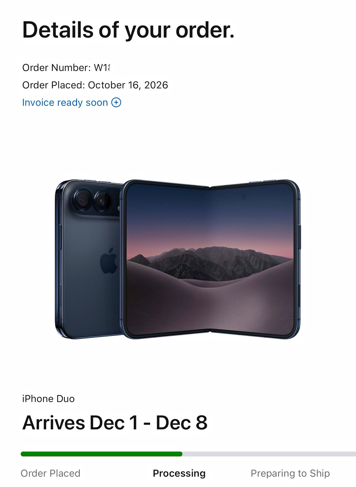 PreSale Apple iPhone Duo 512GB Night Sky Foldable iOS 12MP Factory Unlocked